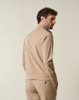 Beige bomber jacket in unlined technical fabric