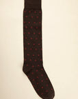 Dark brown micro-design stretch cotton sock