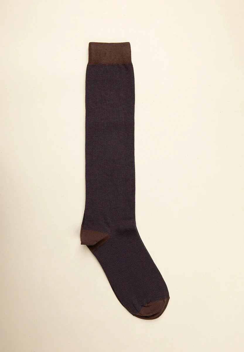 Blue striped stretch cotton sock