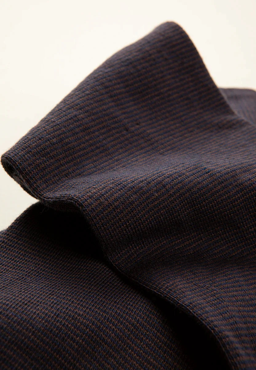 Blue striped stretch cotton sock