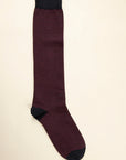Burgundy striped stretch cotton sock