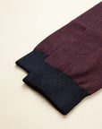 Burgundy striped stretch cotton sock