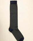 Green striped stretch cotton sock