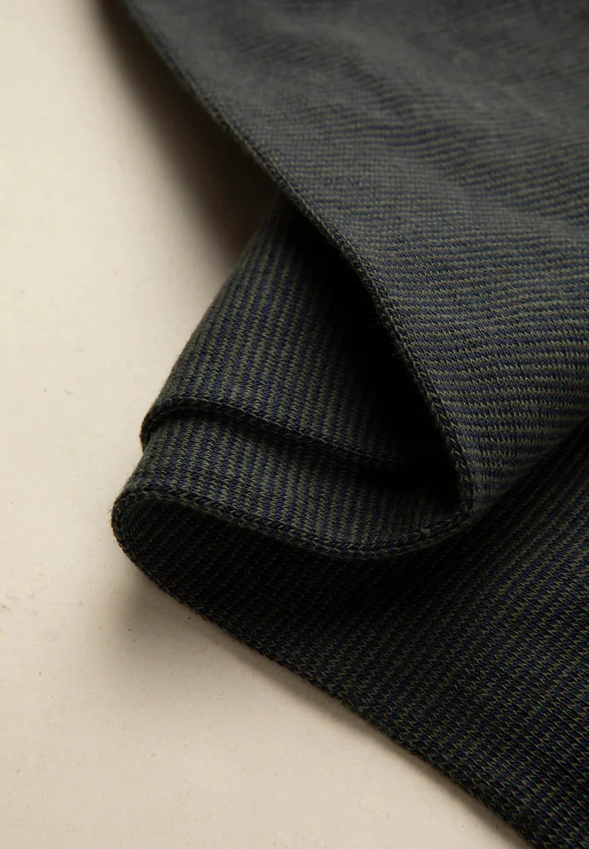 Green striped stretch cotton sock