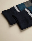 Blue-grey striped stretch cotton sock