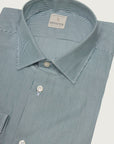 Slim fit white and green cotton shirt
