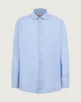 Custom fit light blue linen shirt