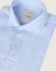 Custom fit light blue linen shirt