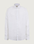 Custom fit white linen shirt