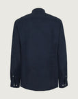 Navy blue linen custom fit shirt