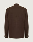 Custom fit dark brown linen shirt