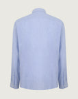 Custom fit light blue and white striped linen and cotton shirt