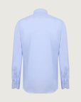 Light blue striped non-iron cotton slim fit shirt