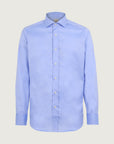 Slim-fit, non-iron, light blue cotton shirt