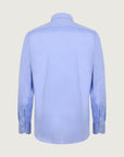 Slim-fit, non-iron, light blue cotton shirt