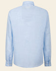 Custom Fit Light Blue Linen Shirt