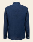 Custom Fit Blue Linen Shirt