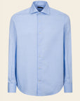 Regular Fit Light Blue Herringbone Cotton Shirt
