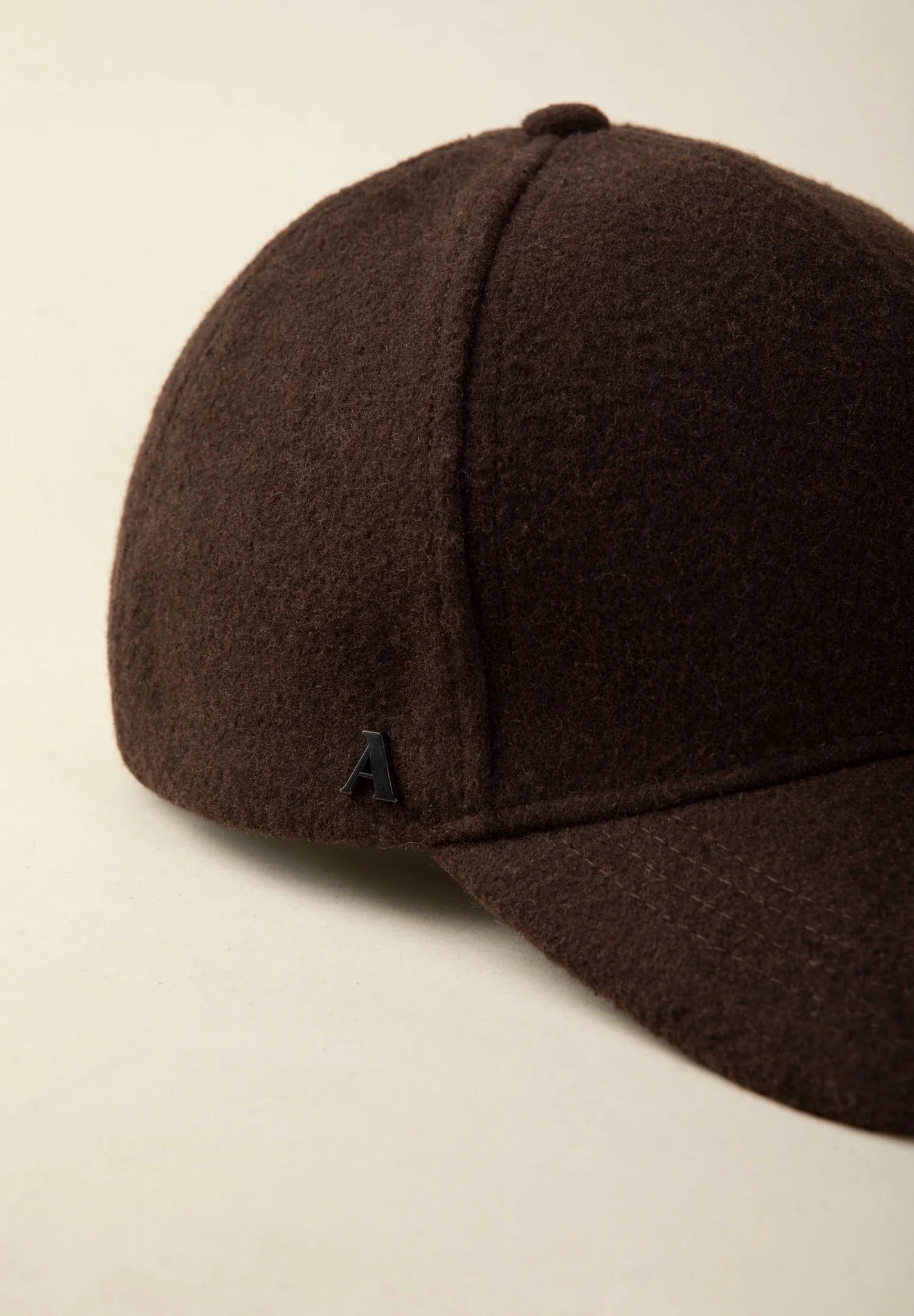 Brown wool blend baseball hat
