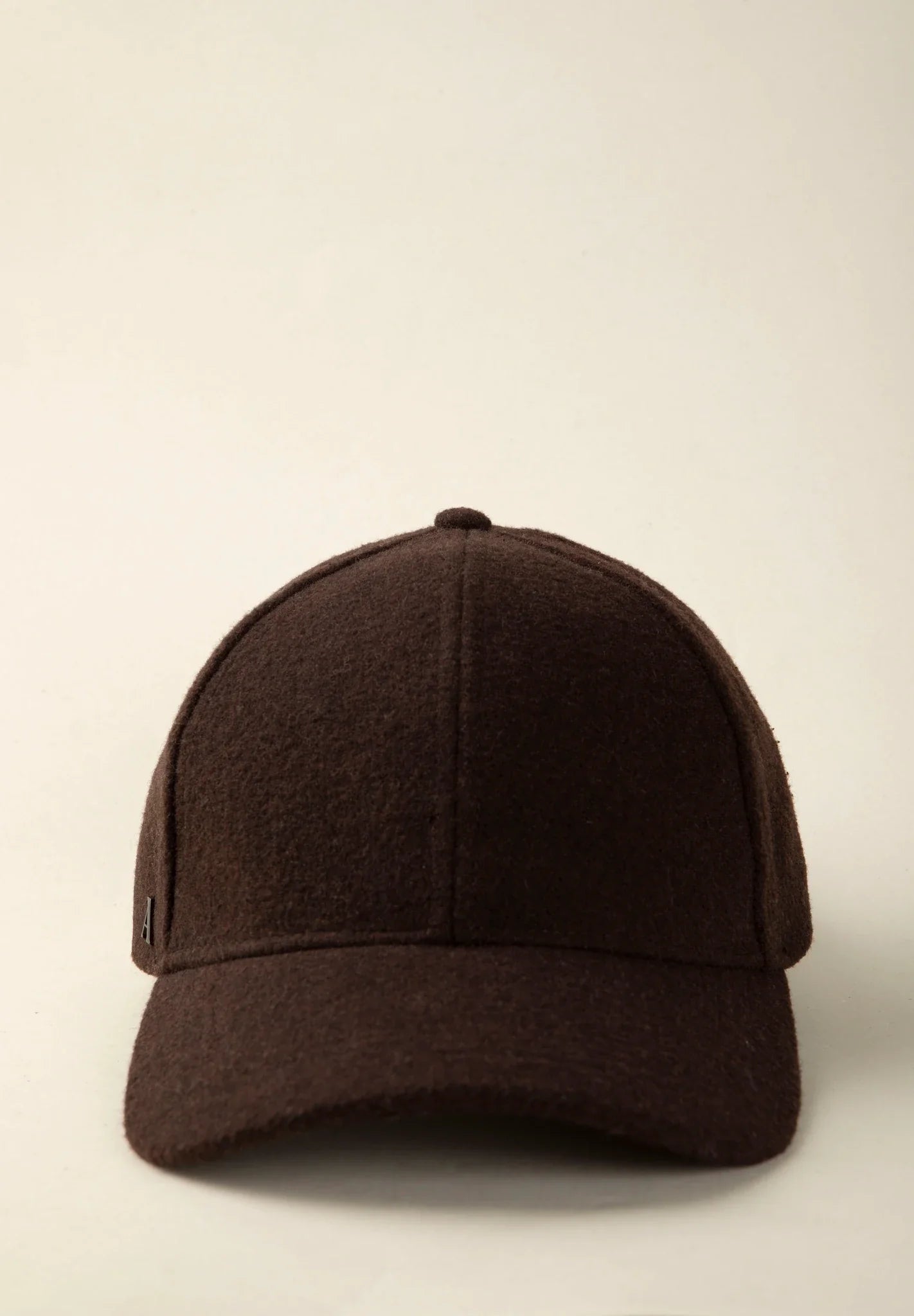 Brown wool blend baseball hat