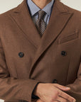 Cappotto tabacco doppiopetto misto lana-Angelico