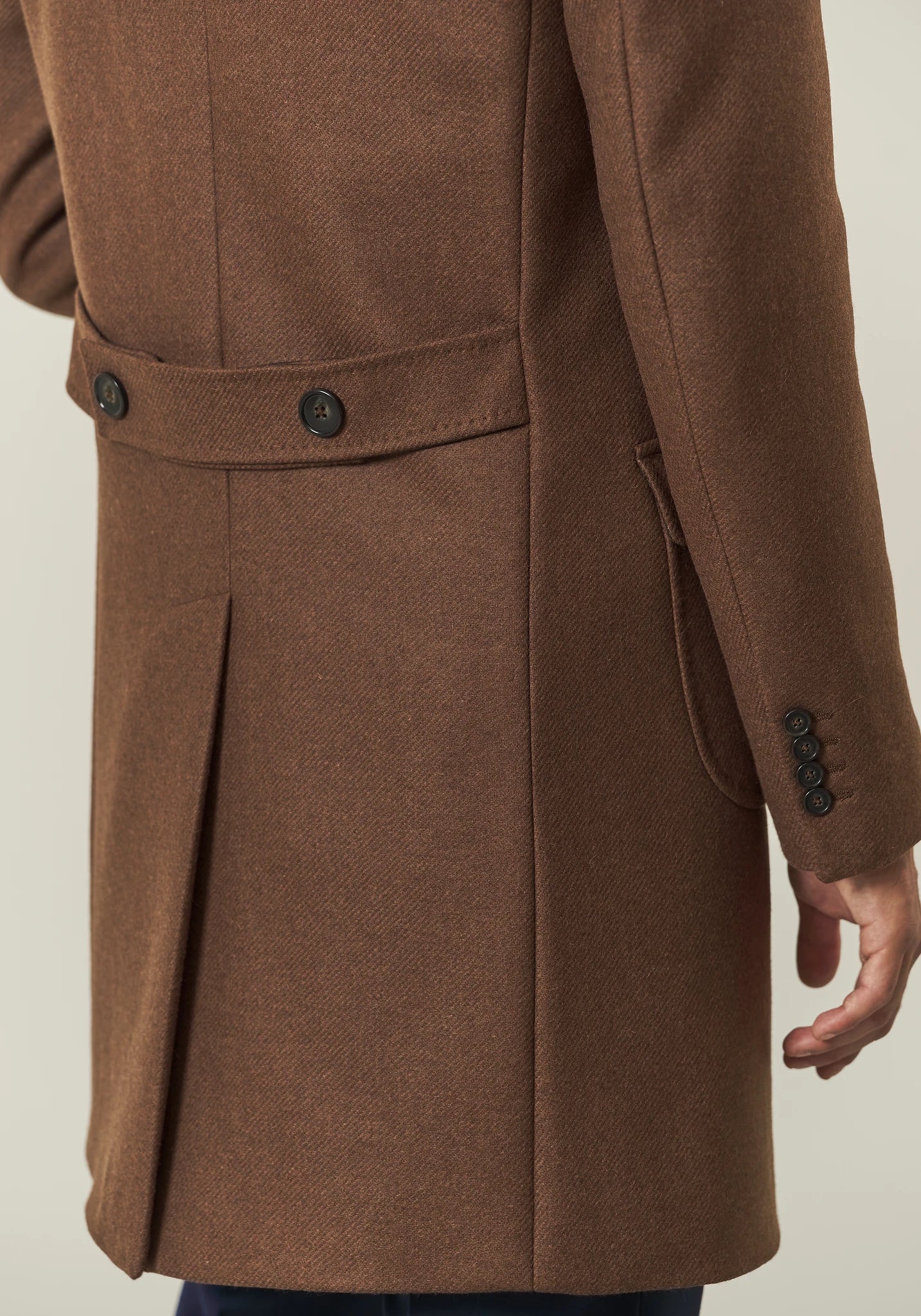 Cappotto tabacco doppiopetto misto lana-Angelico