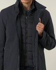 Cappotto tecnico blu impermeabile pettorina staccabile-Angelico