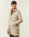 Beige wool blend car coat