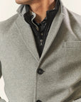 Light gray cashmere blend coat with detachable bib