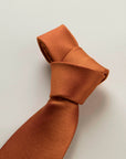 Orange micro-weave silk tie