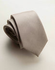 Beige micro-weave silk tie