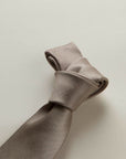 Beige micro-weave silk tie