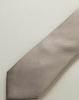 Beige micro-weave silk tie