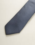 Midnight Blue Formal Tie With White Micro-Pattern