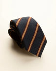 Regimental blue beige wool tie