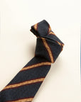 Regimental blue beige wool tie