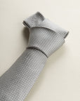 Light Gray Micro-Weave Silk Tie