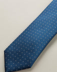 Air force blue diamond pattern silk tie