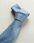Light blue silk tie with micro-design