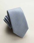 Medium grey micro-pattern silk tie