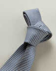 Medium grey micro-pattern silk tie