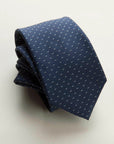 Blue silk tie with boat pattern