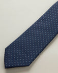 Blue silk tie with boat pattern