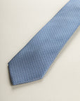 Micro-Pattern Silk Tie In Aviation Color