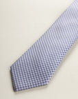Wisteria Tie With A White And Blue Micro-Pattern In Silk