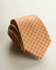 Orange Micro-Pattern Silk Tie