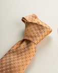 Orange Micro-Pattern Silk Tie