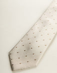 Cream Tie With Brown Polka Dots Silk