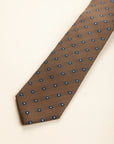 Cravatta marrone poi azzurri blu seta cotone-Angelico