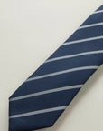Regimental blue and white silk tie